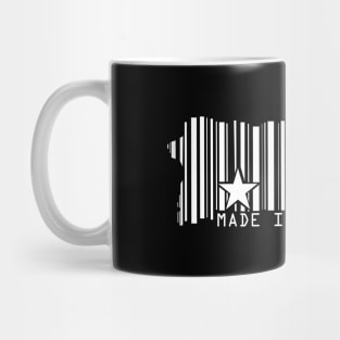 Puerto Rico Map Made in Boriken Barcode Symbols White Design Mug